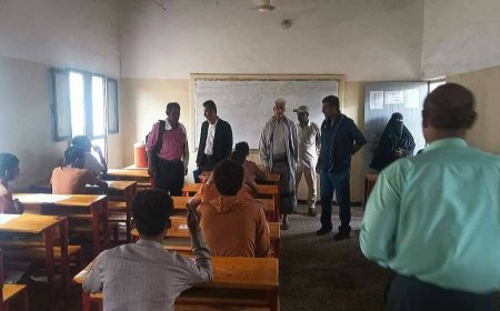 وفد وزاري يتفقد سير الاختبارات النهائية في مركز ثانوية الفقيد بالليل الرهوي بنين وباتيس بنات