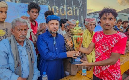 في نهائي مثير هلال الوضيع يتوج بطلا لبطولة نادي شباب الوضيع على حساب طوفان عزان.