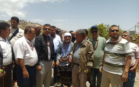 لبعوس يافع تستقبل وفد من مؤسسة تواصل للاطلاع على انشاء مركز صحي بمنطقة بين المحاور