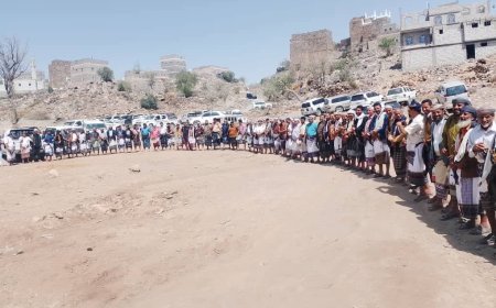 منطقة العواكب بمديرية الحد بيافع تشهد مراسم (نسب) قبلي بين قبيلتي آل حمادي وآل جوهر