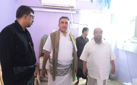 وكيل محافظة أبين الشيخ حسين الجنيدي يزور مستشفى الشهيد صلاح ناصر بالمحفد