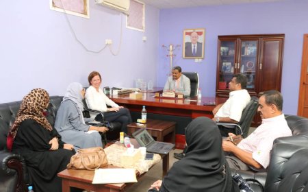 المحولي يبحث مع الوكالة الالمانية (GIZ) مشروع تطوير التعليم المهني في عدن