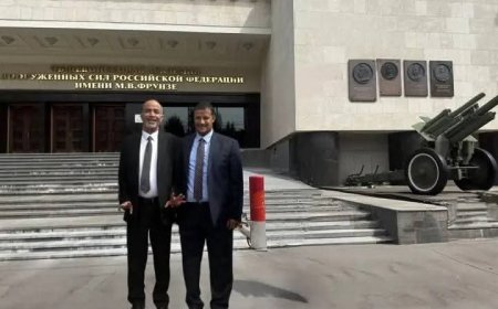 بعد مايربو من 38 عام من تخرجه منها الفريق ركن محمود الصبيحي في زيارة خاصة للاكاديمية الروسية الاولى 