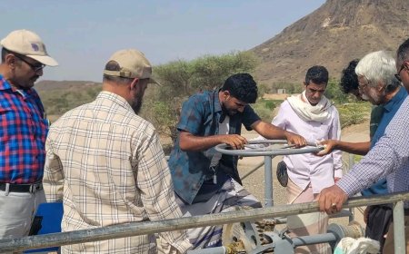 لجنة من وزارة الزراعة والأسماك تستلم أعمال تأهيل سد سبأ بلحج من الجهة المنفذة