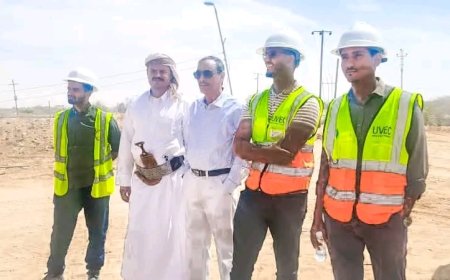 الأمين العام يدشّن استقبال وتركيب محطات التحويل الرئيسية ضمن مشروع الطاقة الشمسية بمحافظة شبوة