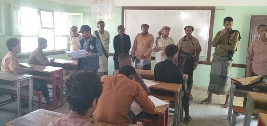 تدشين الامتحانات النهائية للشهادة الثانوية العامة للعام الدراسي 2025/2024م بمديرية المحفد
