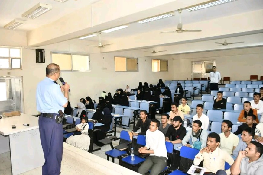 شرطة السير وجامعة تعز تُعزّزان الوعي المروري في أوساط الطلاب تحت شعار "تمهّل.. أمامك حياة"