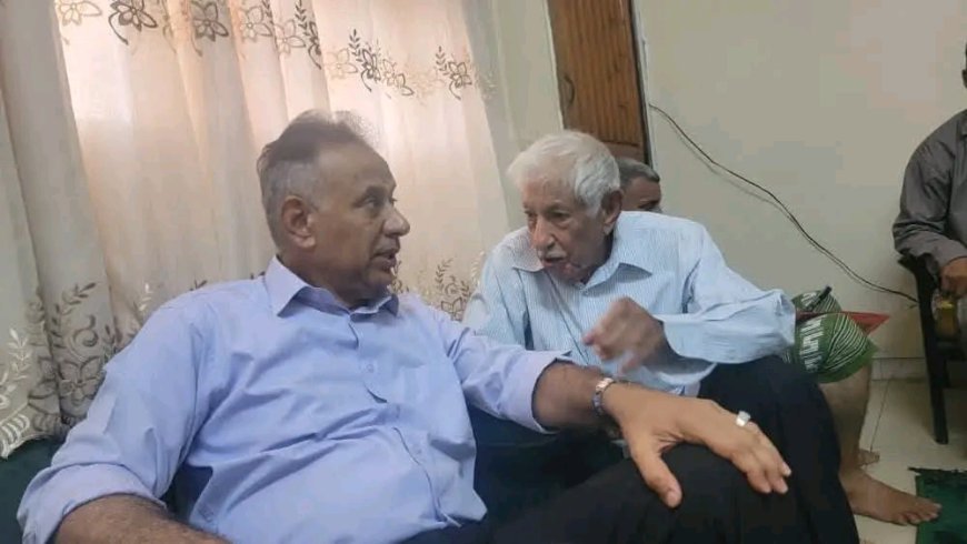 ابناء نادي شمسان يزورون الاب الروحي لنادي شمسان الاستاذ احمد يوسف النهاري