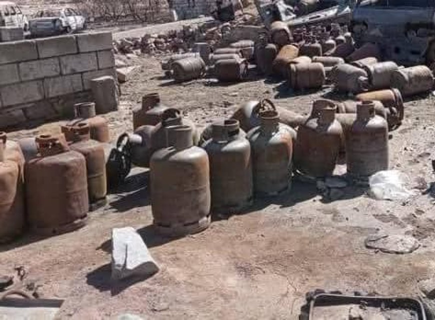 محطات الغاز المنزلي على قارعة الطريق تشكل خطر على المواطنين في مديرية الحد بيافع