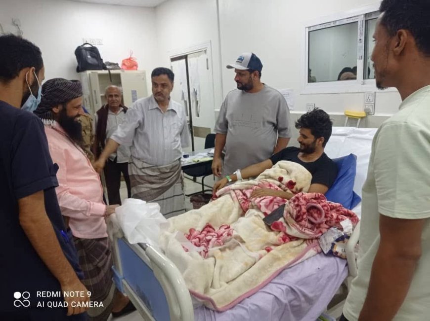 الوالي والمشوشي يطمئنان على جرحى اللواء الثالث دعم وإسناد بمستشفى عبود العسكري بالعاصمة عدن