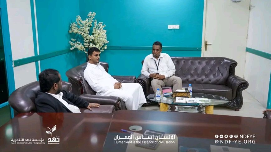مدير عام مكتب الزراعة والري بالوادي والصحراء ورئيس مؤسسة الرناد للتنمية في زيارة لمؤسسة نهد التنموية
