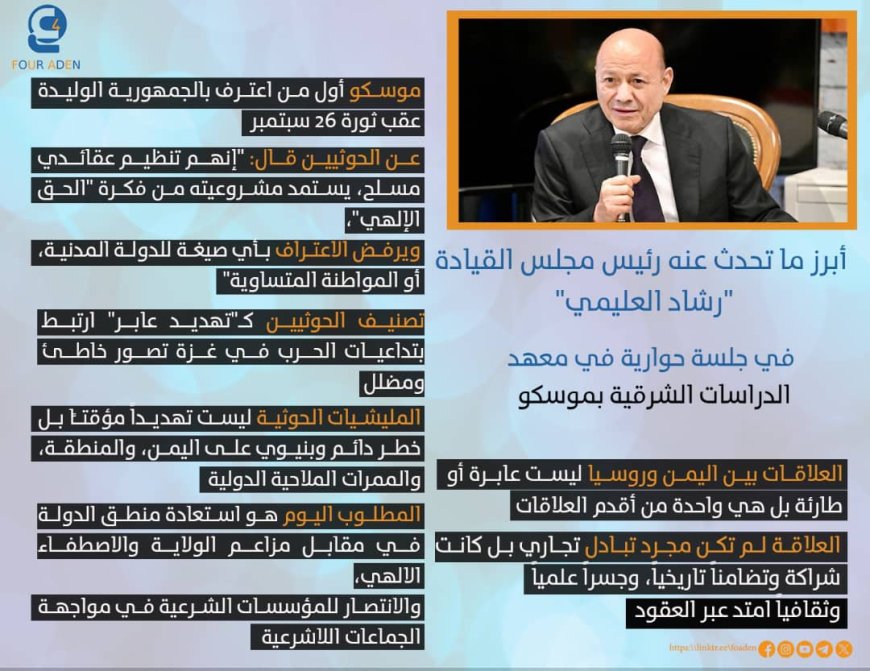 أبرز ما تحدث عنه رئيس مجلس القيادة "رشاد العليمي"