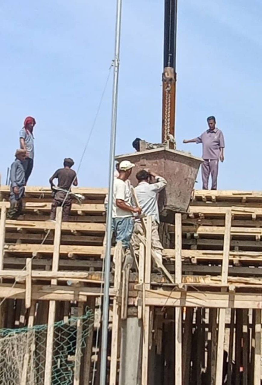 تدشين أعمال صب الخرسانة لمدرجات ملعب الناصر عرفان