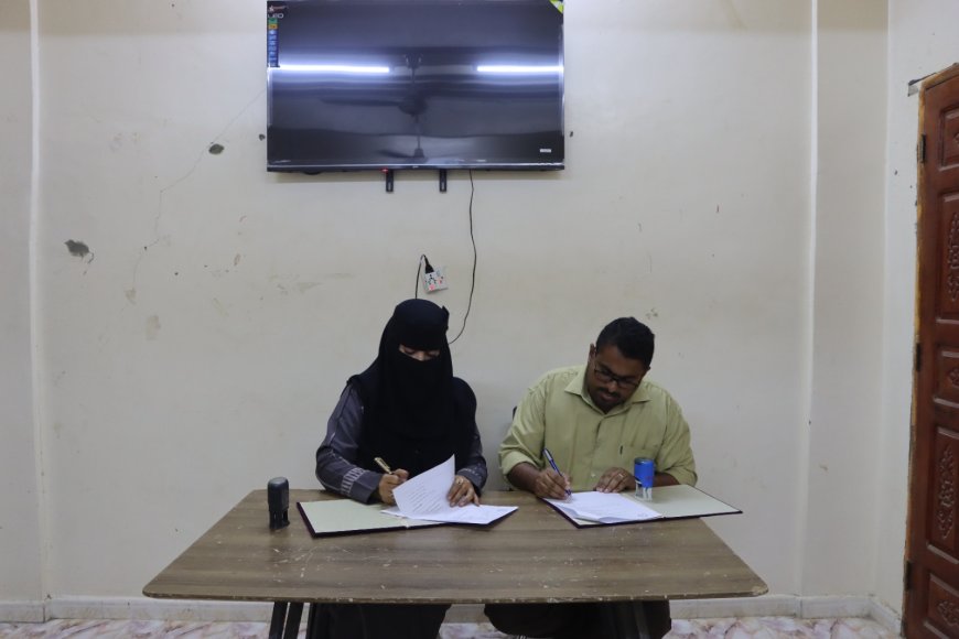 مركز المرأة بجامعة لحج ومؤسسة بصمة للتنمية والحقوق يوقعان مذكرة تعاون مشترك