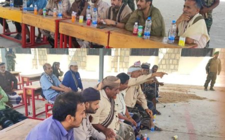 قائد الحزام الأمني بالمنطقة الوسطى يعقد لقاءً موسعاً مع المشائخ والوجهاء والشخصيات الاجتماعية بمديرية مودية