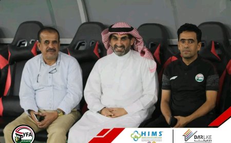 أمين عام الاتحاد الكويتي يزور تدريبات المنتخب الوطني اليمني ويؤكد دعم الاتحاد لنجاح المباراة