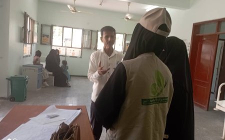 مؤسسة صدئ للإغاثة والتنمية تزور قسم الإسهالات بمستشفى الرازي جعار وتوجه نداء لفاعلي الخير