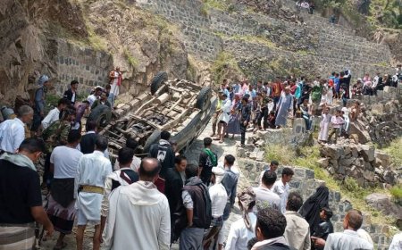 حادث مروري في جبل حبشي غربي تعز