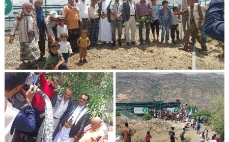 تعز/المواسط.. السلطةالمحلية تدشن العمل بمنظومتي الطاقة الشمسية لمشروع مياه الاسودي الخيري