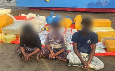 قوات الحملة الأمنية المشتركة تضبط قاربًا يحمل نصف طن حشيش قرب باب المندب