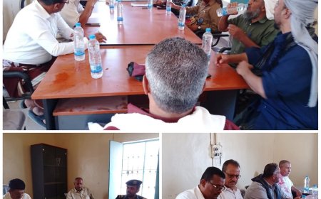 برئاسة بن حبتور المكتب التنفيذي بمديرية الروضة يعقد اجتماعه الدوري لشهر يونيو