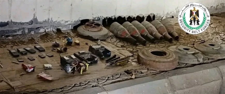 قوات الحزام الأمني تعثر على عبوات ناسفة جاهزة للتفجير في خور مكسر بعدن