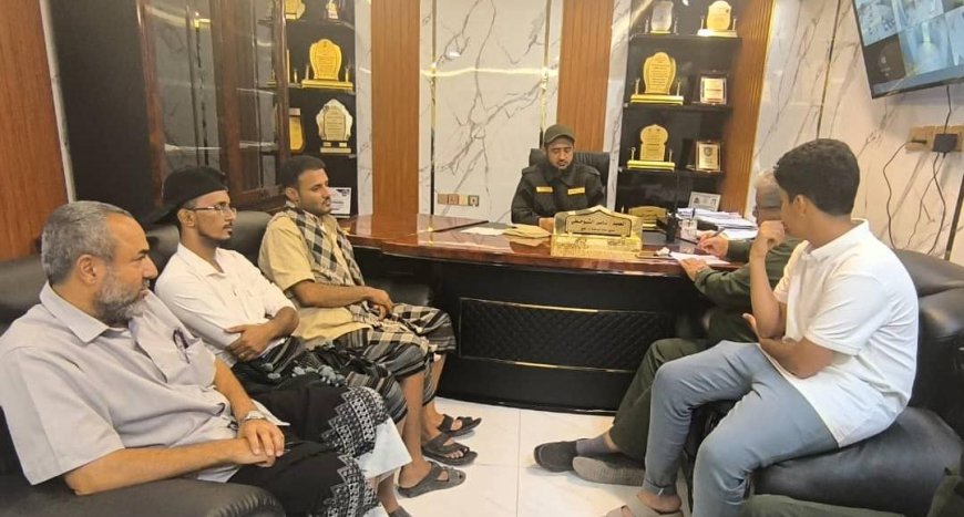 مدير أمن لحج يلتقي والد أحد ضحايا حادثة العند ويوجه باستكمال إجراءات التحقيق