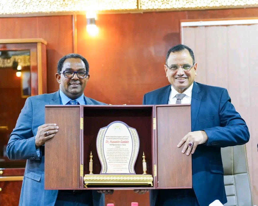 الوزير السقطري يستقبل وفد «الفاو» ويكرّم الممثل المقيم بمناسبة انتهاء فترة عمله في بلادنا