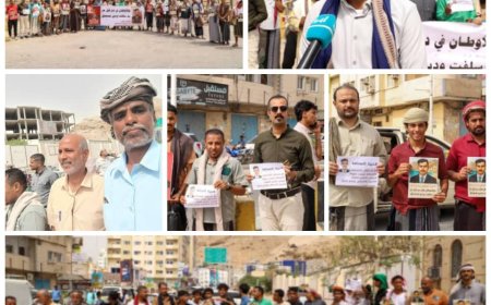 وقفة تضامنية في المكلا للمطالبة بالإفراج عن الصحفي مزاحم باجابر