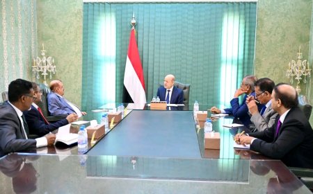رئيس مجلس القيادة يلتقي رئيس مجلس النواب وأعضاء هيئة رئاسة المجلس