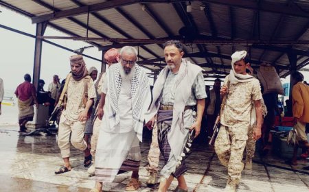 رئيس تنفيذية انتقالي أبين يزور مدينة شقرة ويطلع على أوضاع الجمعيات السمكية ومستشفى المدينة