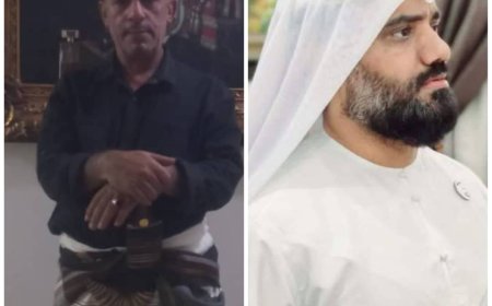الشيخ صلاح بن علي الحاج يبارك لاخيه الشيخ عبدالقادر بن علي الحاج تنصيبه شيخاً للحوثرة في شرق حضرموت