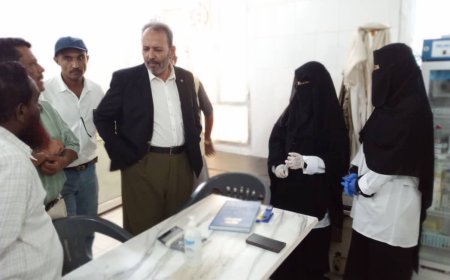 زيارة مدير عام صحة أبين لمستشفى شقرة ومركز الصحة الإنجابية: متابعة ميدانية وتطوير الخدمات