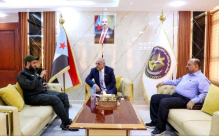 مدير أمن لحج يطلع القائم بأعمال رئيس المجلس الانتقالي على مستجدات الوضع الأمني بالمحافظة