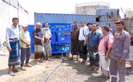 الوكيل الكندي يدشّن جهاز فلترة زيوت محولات كهرباء شبوة