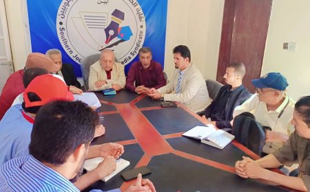 نقيب الصحفيين والإعلاميين الجنوبيين يطلع على نشاط واحتياجات فرع  أبين