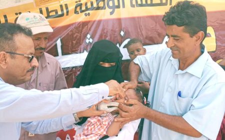 مكتب الصحة بمديرية الوضيع يدشن الجوالة الأولى للتحصين ضد شلل الاطفال
