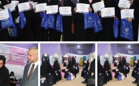 اتحاد الجمعيات والمؤسسات يختتم دورة تدريبية في مجال الخياطة بعدن