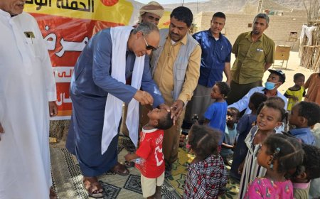 تدشين الحملة الوطنية الطارئة للتحصين ضد مرض شلل الأطفال بمديرية السوم (الجولة الأولى- يوليو 2025م)