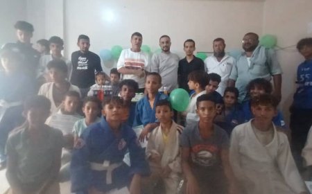 نادي الشروق والانطلاق يكرمون الابطال المشاركين في بطولة الجودو الثانية بمديرية يافع بني بكر.