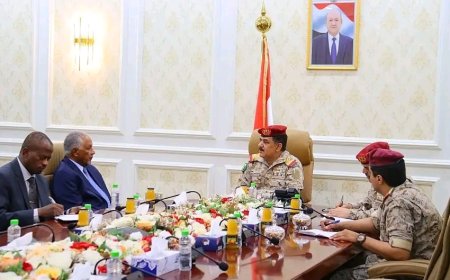 وزير الدفاع يلتقي في عدن سفيري السودان واليابان