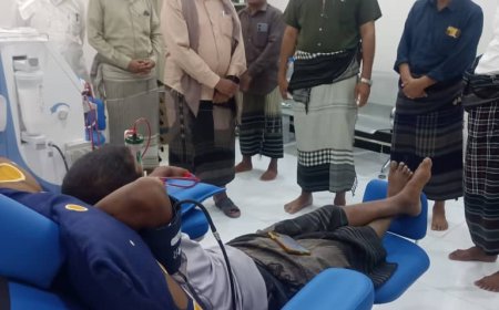 مشرف أقسام الغسيل الكلوي بشبوة يزور مركز الغسيل بالمحفد