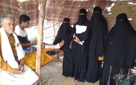 للمرة الثانية ضمن زيارات جبر خاطر -- رئيسة جمعية الأمل للمكفوفين بأبين  تزور منزل الكفيف ماجد كردم في الطرية