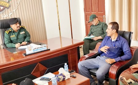 مدير عام شرطة شبوة يبحث التنسيق والتعاون مع مجموعة أصدقاء القانون الدولي الإنساني