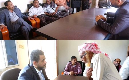 محافظ أبين يتفقد سير العمل بمكتب فرع الهيئة العامة للتأمينات والمعاشات