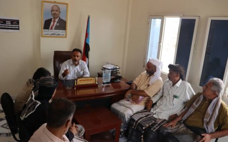 رئيس تنفيذية انتقالي أبين يلتقي أعضاء الجمعية الوطنية ومجلس المستشارين بمديرية لودر