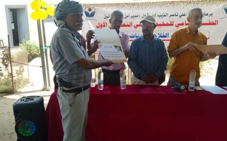 حفل ختامي للمخيم الصيفي الاول بمدرسة أبناء الفلاحين القرنعة / الكود/ ابين