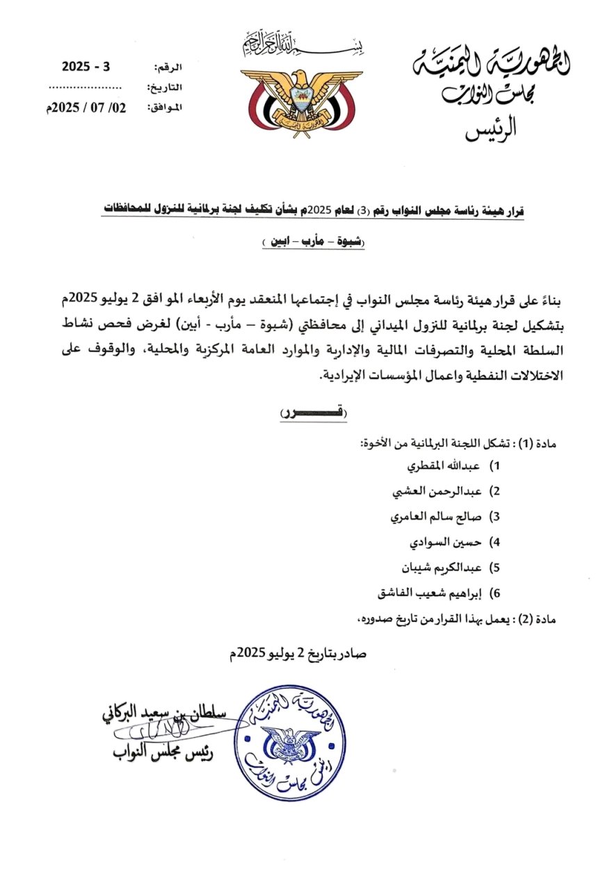 هيئة رئاسة مجلس النواب تصدر قرارات بتشكيل لجان برلمانية للنزول الميداني