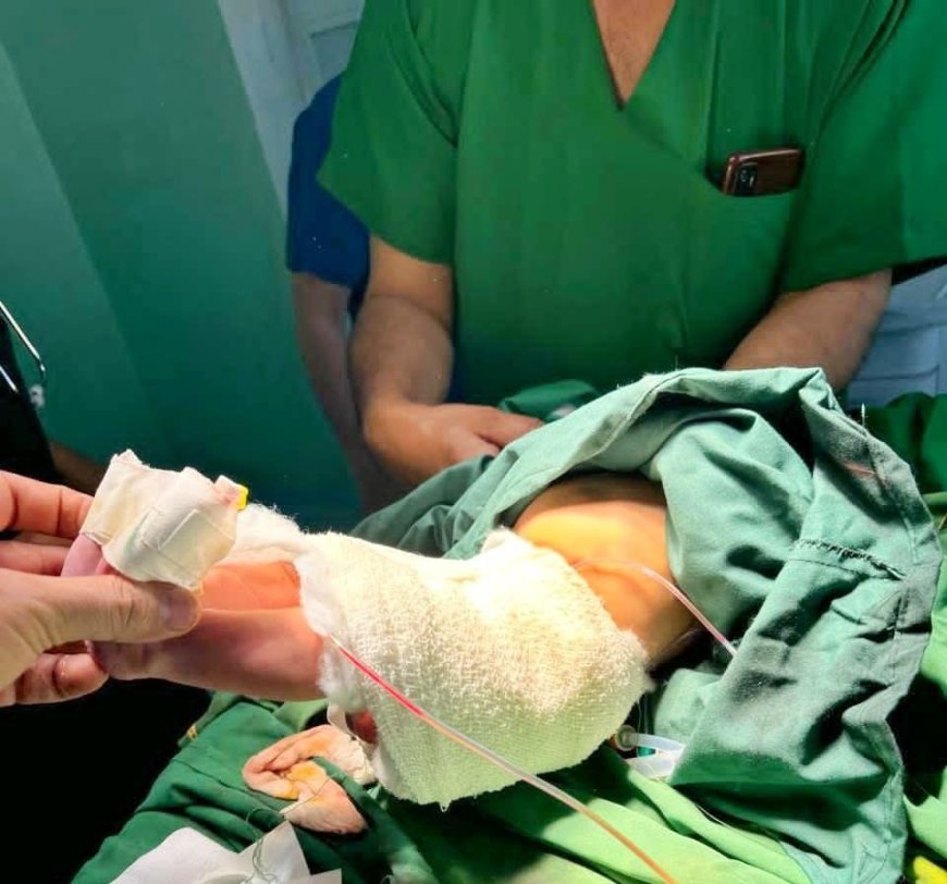 لأول مرة في محافظة تعز: نجاح عملية نوعية لإصلاح انقلاب المثانة وترميم البطن لمولود عمره 48 ساعة في المستشفى اليمني السويدي