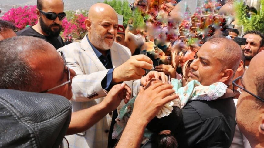 تدشين الحملة الوطنية للتحصين ضد شلل الأطفال بمحافظة تعز .